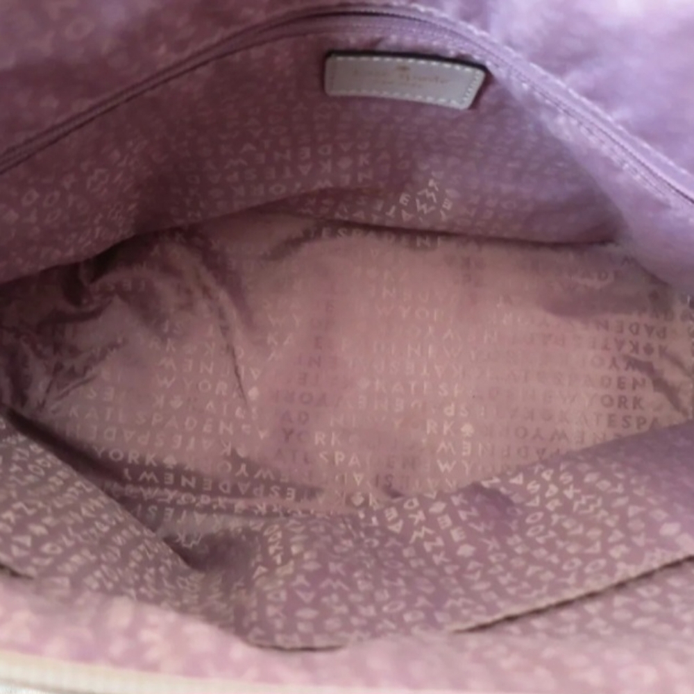 Kate Spade Haven Lane Gold Glitter Lite Purple Grey stripe Tote Shoulder Bag - Picture 6 of 6